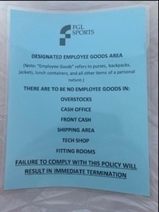 Picture of Employee Goods Area Sign (One Sign)