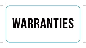 Picture of Warranties Decal (One Decal)