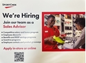 Picture of Now Hiring Poster - "Sales Advisor" (One Poster)