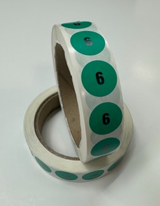 Picture of Womens Shoe Labels Green - size 6 (One Roll)