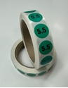 Picture of Womens Shoe Labels Green - size 5.5 (One Roll)