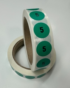 Picture of Womens Shoe Labels Green - size 5 (One Roll)