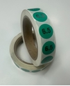 Picture of Womens Shoe Labels Green - size 6.5 (One Roll)