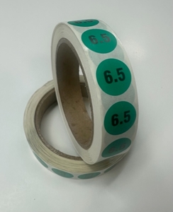 Picture of Womens Shoe Labels Green - size 6.5 (One Roll)