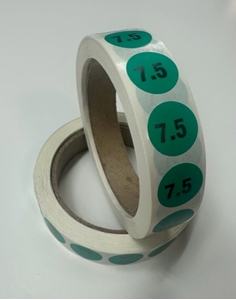 Picture of Womens Shoe Labels Green - size 7.5 (One Roll)