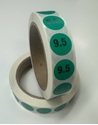Picture of Womens Shoe Labels Green - size 9.5 (One Roll)