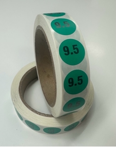 Picture of Womens Shoe Labels Green - size 9.5 (One Roll)