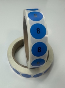 Picture of Mens Shoe Labels Blue - size 8 (One Roll)