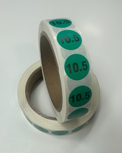 Picture of Womens Shoe Labels Green - size 10.5 (One Roll)