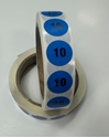 Picture of Mens Shoe Labels Blue - size 10 (One Roll)