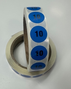 Picture of Mens Shoe Labels Blue - size 10 (One Roll)