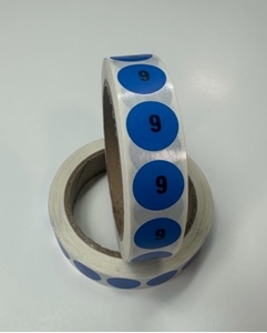 Picture of Mens Shoe Labels Blue - size 9 (One Roll)