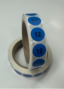 Picture of Mens Shoe Labels Blue - size 12 (One Roll)