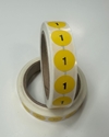 Picture of Kids Shoe Labels Yellow - size 1 (One Roll)