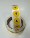 Picture of Kids Shoe Labels Yellow - size 6 (One Roll)