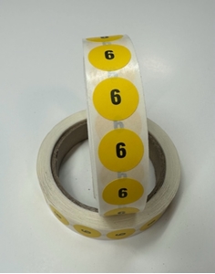 Picture of Kids Shoe Labels Yellow - size 6 (One Roll)