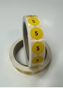 Picture of Kids Shoe Labels Yellow - size 5 (One Roll)