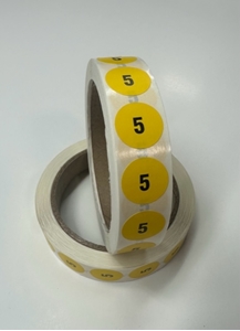 Picture of Kids Shoe Labels Yellow - size 5 (One Roll)