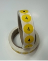 Picture of Kids Shoe Labels Yellow - size 4 (One Roll)
