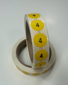 Picture of Kids Shoe Labels Yellow - size 4 (One Roll)