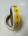 Picture of Kids Shoe Labels Yellow - size 3 (One Roll)