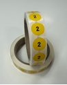 Picture of Kids Shoe Labels Yellow - size 2 (One Roll)