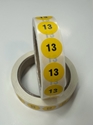 Picture of Kids Shoe Labels Yellow - size 13 (One Roll)