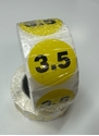 Picture of Kids Shoe Labels Yellow - size 3.5 (One Roll)