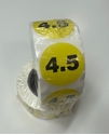 Picture of Kids Shoe Labels Yellow - size 4.5 (One Roll)