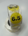 Picture of Kids Shoe Labels Yellow - size 6.5 (One Roll)